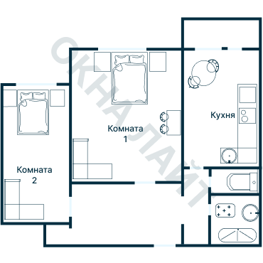 Остекление планировки 3017 дома П-111М
