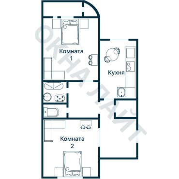 Остекление планировки 3021 дома П-111М