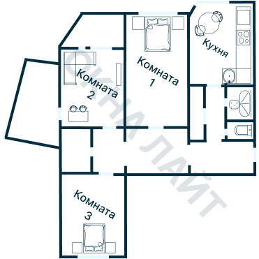 Остекление планировки 3048 дома П-111М
