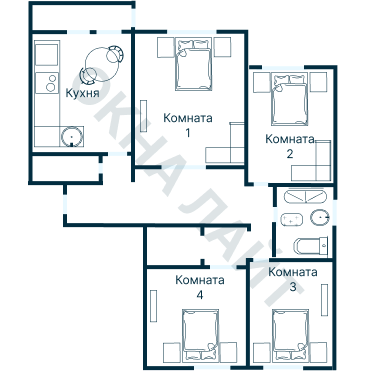 Остекление планировки 3052 дома П-111М