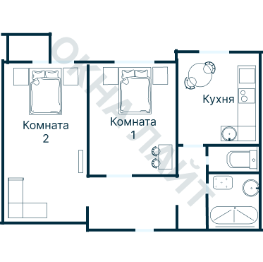 Остекление планировки 3121 дома П-3