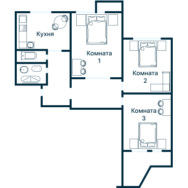 Остекление планировки 3137 дома П-3