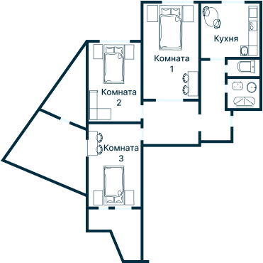 Остекление планировки 3141 дома П-3