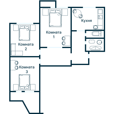 Остекление планировки 3143 дома П-3