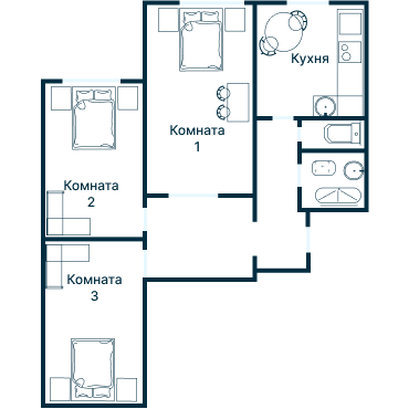 Остекление планировки 3146 дома П-3