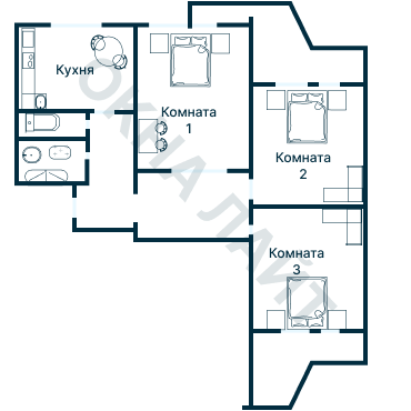 Остекление планировки 3159 дома П-3