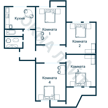Остекление планировки 3160 дома П-3