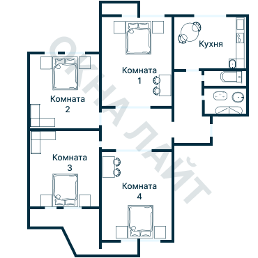Остекление планировки 3168 дома П-3