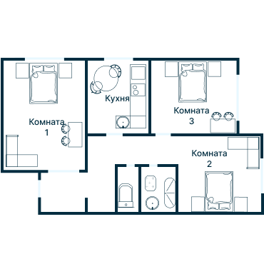 Остекление планировки 3080 дома П-30