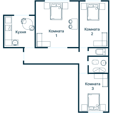 Остекление планировки 3083 дома П-30