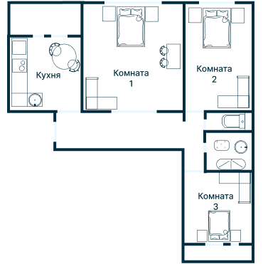 Остекление планировки 3086 дома П-30