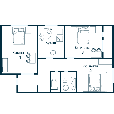Остекление планировки 3089 дома П-30