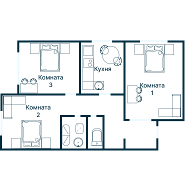 Остекление планировки 3090 дома П-30