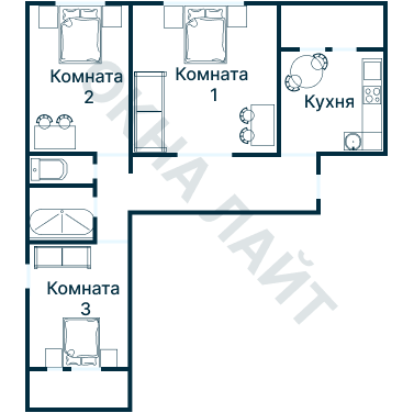 Остекление планировки 3095 дома П-30
