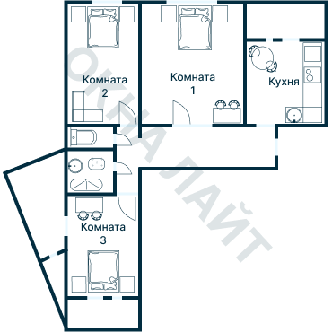 Остекление планировки 3096 дома П-30