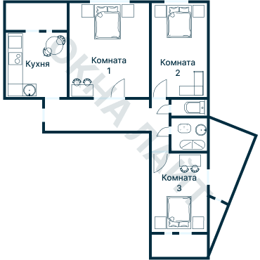 Остекление планировки 3099 дома П-30