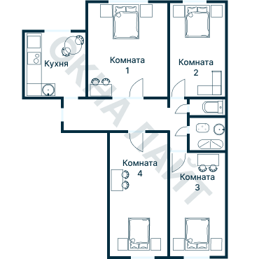 Остекление планировки 3106 дома П-30
