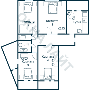 Остекление планировки 3107 дома П-30