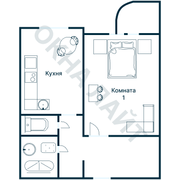 Остекление планировки 3191 дома П-3М