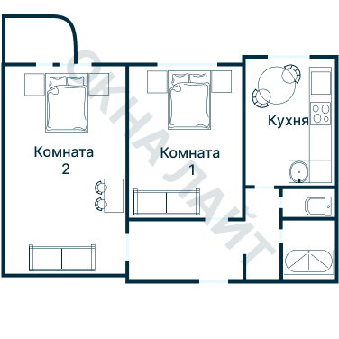 Остекление планировки 3216 дома П-3М