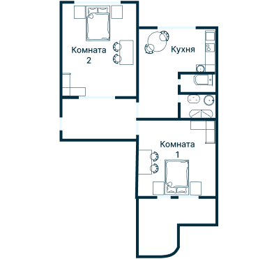 Остекление планировки 3222 дома П-3М