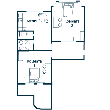 Остекление планировки 3223 дома П-3М