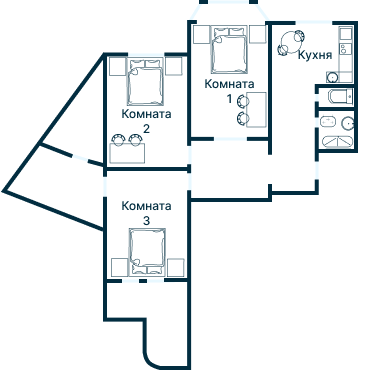 Остекление планировки 3251 дома П-3М