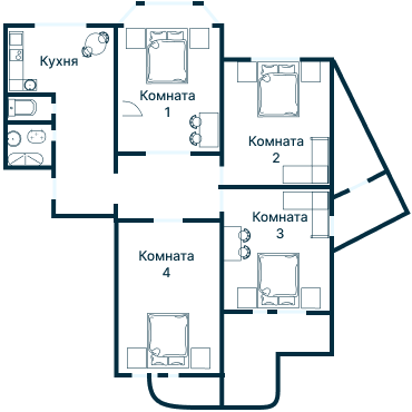 Остекление планировки 3268 дома П-3М