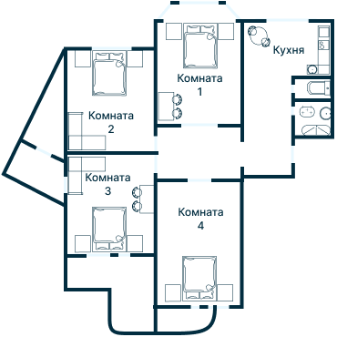 Остекление планировки 3278 дома П-3М