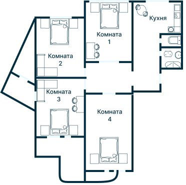 Остекление планировки 3283 дома П-3М