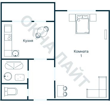 Остекление планировки 3319 дома П-43