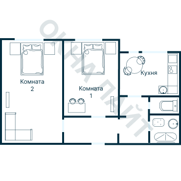 Остекление планировки 3326 дома П-43