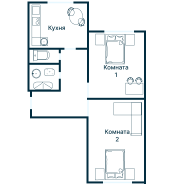 Остекление планировки 3349 дома П-44