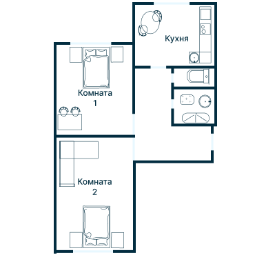 Остекление планировки 3357 дома П-44