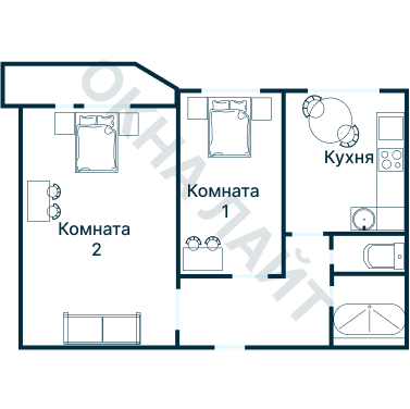 Остекление планировки 3358 дома П-44