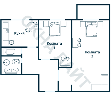 Остекление планировки 3396 дома П-44 (го)