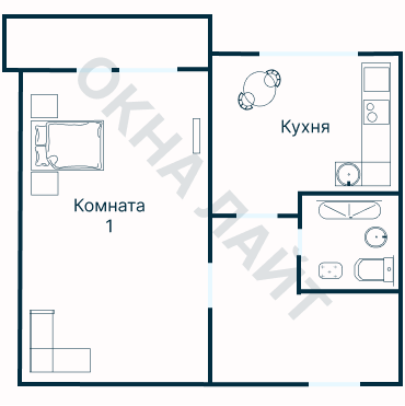 Остекление планировки 3405 дома П-44 (гопр)