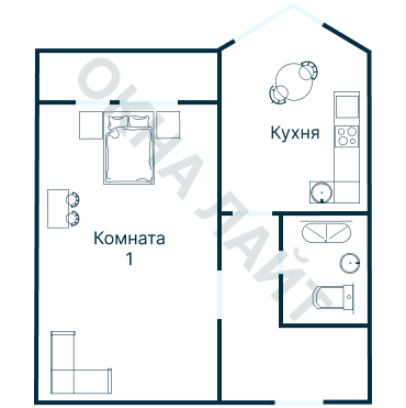 Остекление планировки 3438 дома П-44К