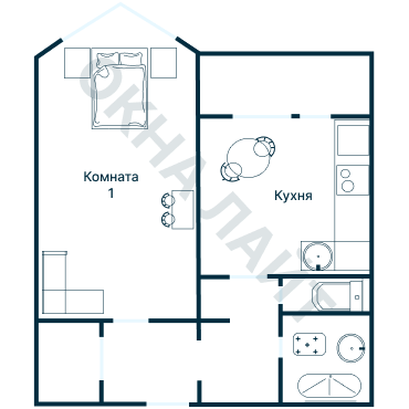 Остекление планировки 3460 дома П-44М